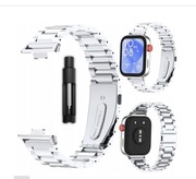 Bransoleta pasek do zegarka Huawei watch fit 3/4/4 pro  stalowa srebrna