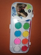 Farby z pędzelkiem 12 kolorów w opakowaniu.