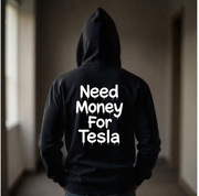 Męska Czarna Bluza M Need Money For Tesla