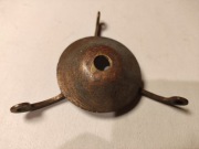 Antyczna, mosiężna podsufitka z uchwytami na 3 łańcuchy