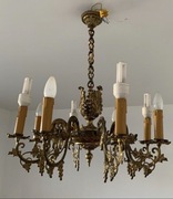 Lampa mosiężna 8 ramienna