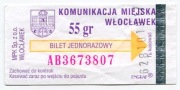 Bilet MPK Włocławek - 55gr