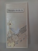 Ręcznie wykonana elegancka kartka na chrzest święty