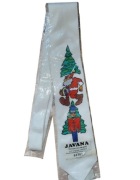 Nowy biały świąteczny krawat z Mikołajem choinką 100% jedwab jedwabny JAWA