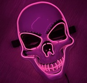 Maska Halloween'owa | Różowa Święcaca Czaszka