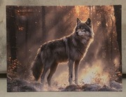 Piękny obraz myśliwski WILK Canis Lupus. Polowanie. 30x40cm. Nowy