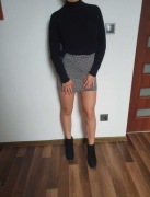 Spódnica mini boohoo sexi czarna biała Xs s elegan