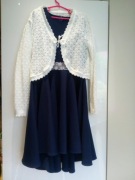 Sukienka na szkolne uroczystości granatowa + bolerko 158