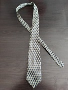 krawat męski złoto-granatowy