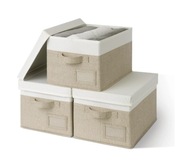 3x Kosz do Przechowywania Z Pokrywą Składane Pudełka do przechowywania