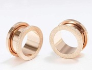 BOOM 2szt Tunele do Uszu Stal Chirurg Złote 10mm Skręcane z Podwójnym 