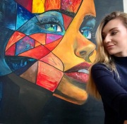 Obraz akrylowy na płótnie z dodatkiem brokatu,folii złoceniowej 150cmx150cm