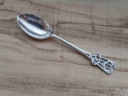 OZDOBNA ŁYŻECZKA DO KAWY FILIŻANKI SREBRO PRÓBA 925 STERLING 1764r