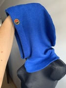 Busnel komino-kaptur balaclava niebieski kolor wełna i chlorofibra jak nowa