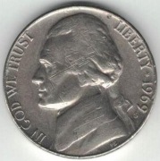 37 USA 5 centów 1969 S