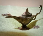 Lampa oliwna Aladyna ogarek naftowa Levante stara mosiężna bogata metalowa 