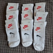 SKARPETKI NIKE DŁUGIE BIAŁE 9 PAR 36-40 UNISEX BAWEŁNIANE