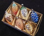 Bombki choinkowe kolorowe szyszki szklane retro ozdoby na choinkę  vintage 