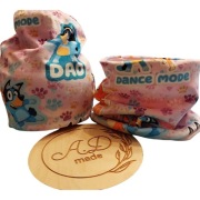 Wiosenny welurowy komplet czapka komin Bluey welur 