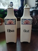 Chodzież Mańczak przedwojenne pojemniki butelki 2 sztuki ocet olej