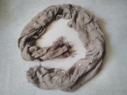 SZAL SZALIK DAMSKI APASZKA BRĄZ CEKINY