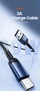 Kabel USB typu C 3A do szybkiego ładowania dla iPhone Samsung Xiaomi Huawei