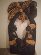 Figurka afrykańska z drzewa egzotycznego,Para pod drzewem