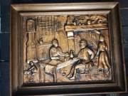 Duży obraz miedziany Vintage