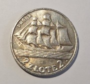 Moneta 2 złote 1936 żaglowiec próba