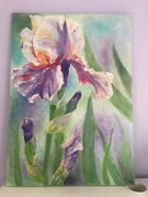 Irysy - obraz olejny jedyny i niepowatarzalny ,kwiaty, 50x70 , blejtram 