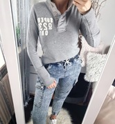 Superdry Oryginalna bluza damska henley vintage athletic longsleeve bawełna