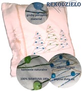 Poszewka poduszkę jaśka ozdobna dekoracyjna haft boho hand made ręcznie beż