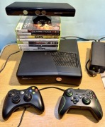 Konsola Xbox 360 S 1439 – uszkodzona, czerwony błąd, pady, gry
