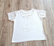 biała bluzka z koronką koronka rozm 44/46 XL/XXL 