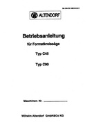 Piła formatowa ALTENDORF C45, C90 z 1995 roku - instrukcja obsługi DTR
