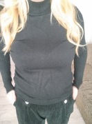 Półgolf damski czarny plus size elastyczny klasyczny 