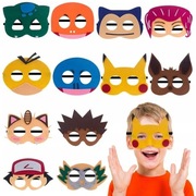 MASKA ZESTAW POKEMON URODZINY 12szt MASKI POKEMONY PRZEBRANIE POKEMON