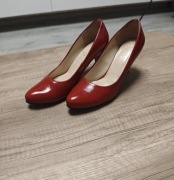 Szpilki czerwone skórzane Ver Giovanni rozm 37