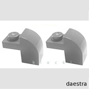 LEGO 6091 SKOS ZAOKRĄGLONY 2 x 1 x 1 1/3 jasny szary / LBGray - 2 szt