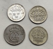 Szwecja  zestaw Monet 25 i 10 Ore Część srebro 