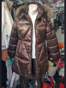 Płaszcz z jenotem czekolada czekoladowy  kurtka rozm L/XL