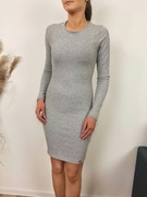 Sukienka codzienna szara dopasowana ciepła jesień zima rozmiar XS/S