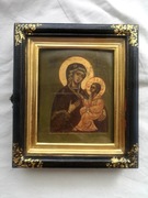 Stara ikona podróżna Matka Boska Tichwińska XIX wiek. 