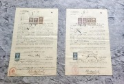 II RP 1921 Kraków kwity ekstabulacyjne ze znaczkami skarbowymi