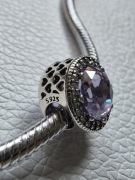 Pandora charms fioletowy kamień S925 ALE oryginalny srebro 925 elegancki