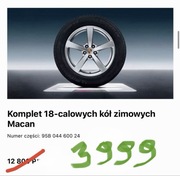 Komplet felg+opon zimowych PORSCHE MACAN oryginalne