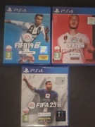 Trzy gry z serii Fifa 19 20 23 na konsolę PS4 