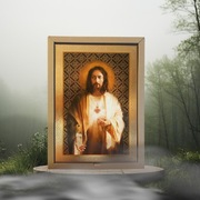 Piękny obraz 24x32 na grubiej desce Serce Pana Jezusa 