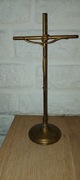 Krzyż krucyfiks mosiężny nowoczesny 