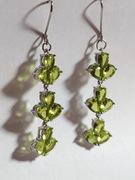 Platyna Perydot kolczyki 